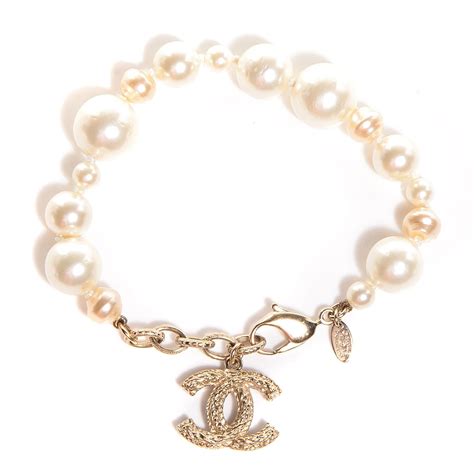 chanel pearl bracelet with gold hardware|vintage Chanel bracelets.